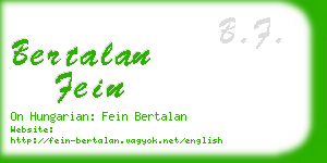 bertalan fein business card